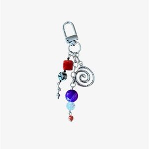 Silver and Multicolor Keychain Bag Charm